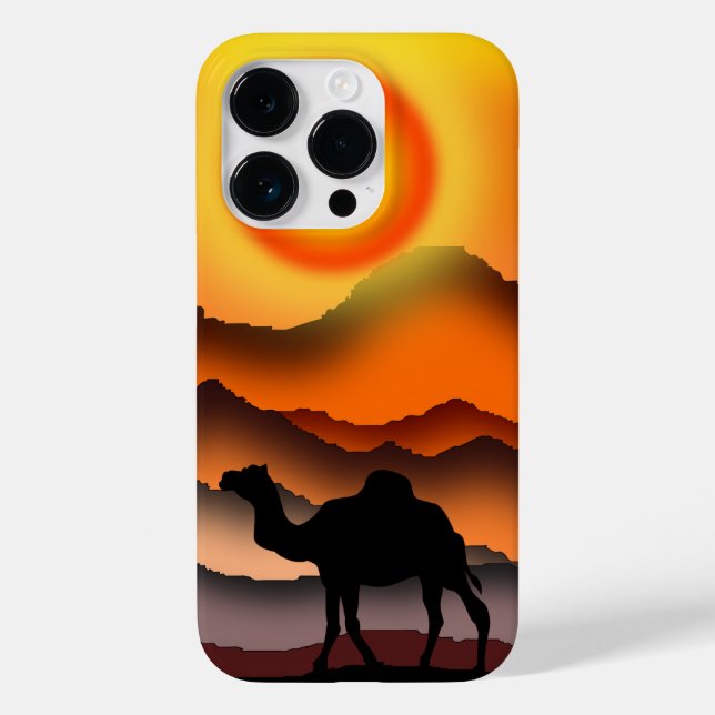 Camel an der Sunset-Wüste Case-Mate iPhone 14 Pro Hülle (Rückseite)
