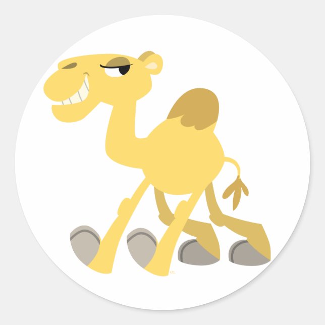 Camel-Aufkleber für coolen und Niedlichen Cartoon Runder Aufkleber (Vorderseite)