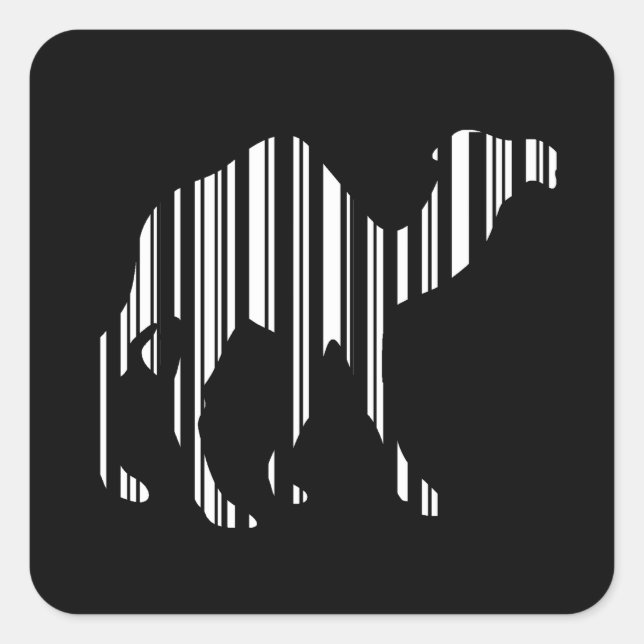 Camel Bar Code Muster Quadratischer Aufkleber (Vorderseite)