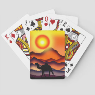 Camel bei Sunset Wüste Spielkarten
