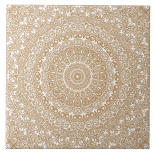 Camel Brown Mandala Muster Design Fliese