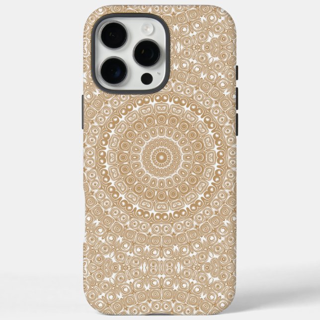 Camel Brown Mandala Muster Design iPhone 16 Pro Max Hülle (Rückseite)