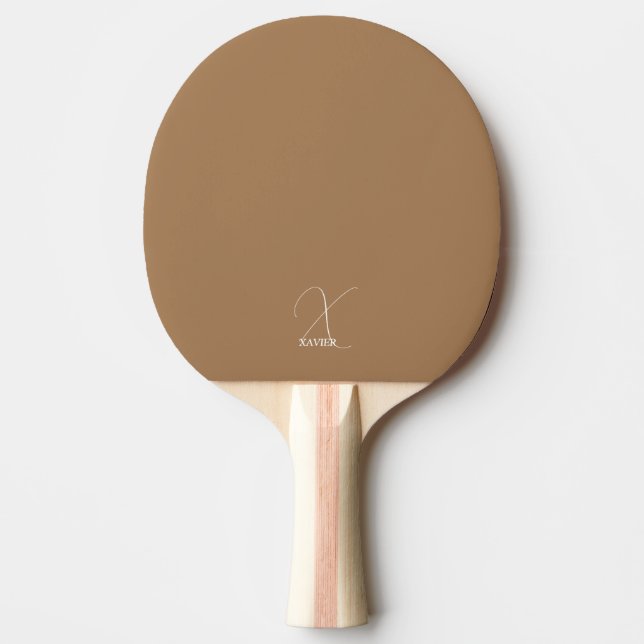 Camel Brown Mit Monogramm Ping Pong Paddle Tischtennis Schläger (Vorderseite)