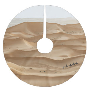 Camel Caravan, Sahara Sonnenuntergang, Marokko Polyester Weihnachtsbaumdecke