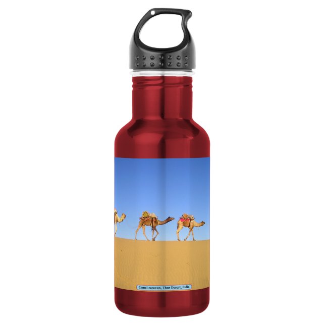 Camel Caravan, Thar Desert, Indien Trinkflasche (Vorderseite)