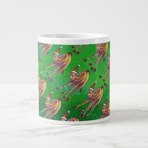 Camel Christmas auf Green Jumbo-Tasse