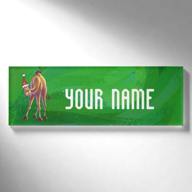 Camel Christmas auf Green Namenschild (Vorderseite)