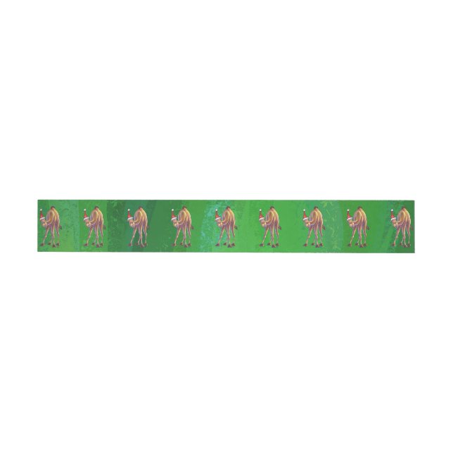 Camel Christmas auf Green Rundum-Adressaufkleber (Person)