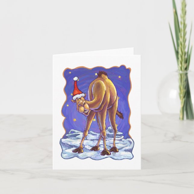 Camel Christmas Feiertagskarte (Vorderseite)