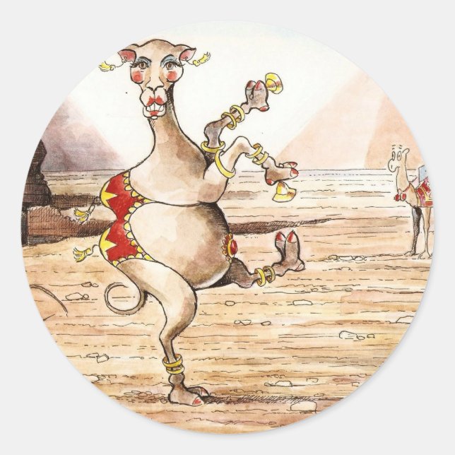 Camel Dance Runder Aufkleber (Vorderseite)