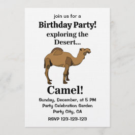 Camel Desert Animal Funny Birthday Party Einladung