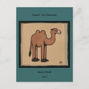 Camel - farbenfrohe antike BuchIllustration Postkarte