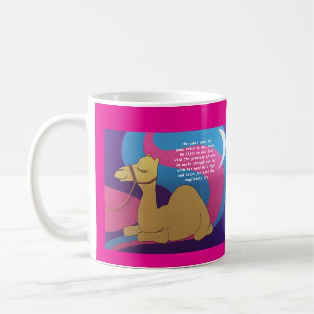 Camel Gedicht Grußkarte. Kaffeetasse (Links)
