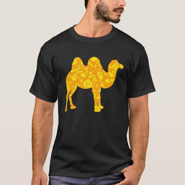 Camel Halloween-Party Pumpkin Pattern T-Shirt (Vorderseite)