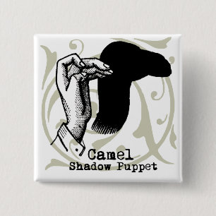 Camel Hand Puppet Shadow Games Vintag Button