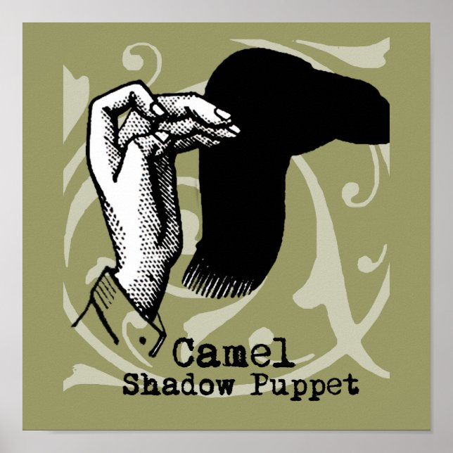 Camel Hand Puppet Shadow Games Vintag Poster (Vorne)