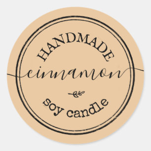 Camel Handmade Script Black Border Product Label Runder Aufkleber