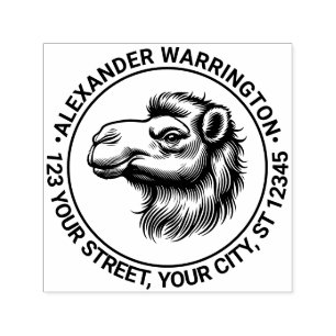 Camel Head Zeichnend Name Rücksendeadresse Permastempel