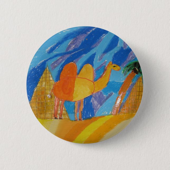 Camel Kunst von Kindern Button (Vorderseite)