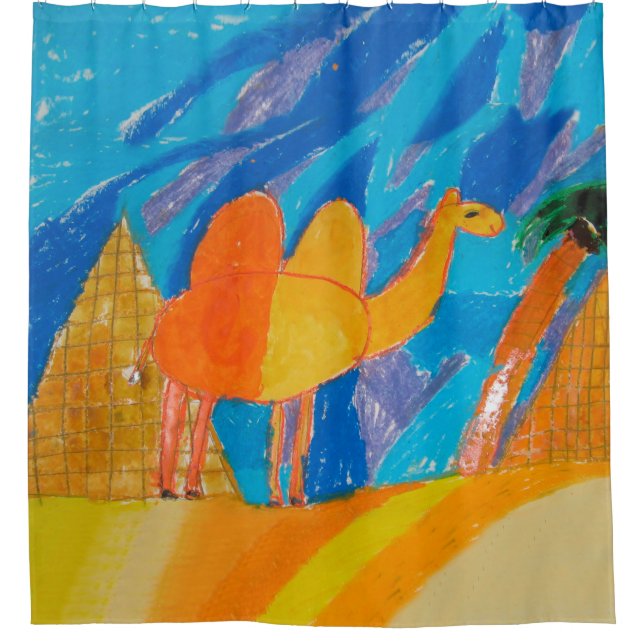 Camel Kunst von Kindern Duschvorhang (Vorderseite)