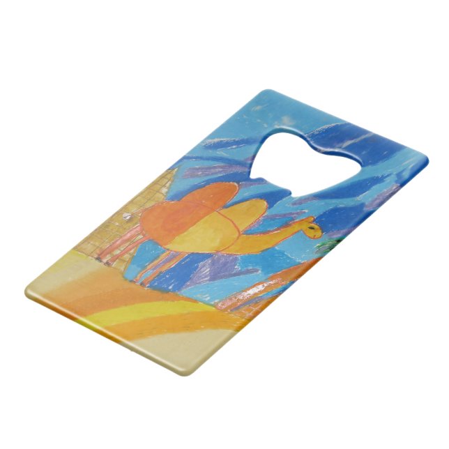Camel Kunst von Kindern Geldbeutel Flaschenöffner (Rückseite Schrägansicht)