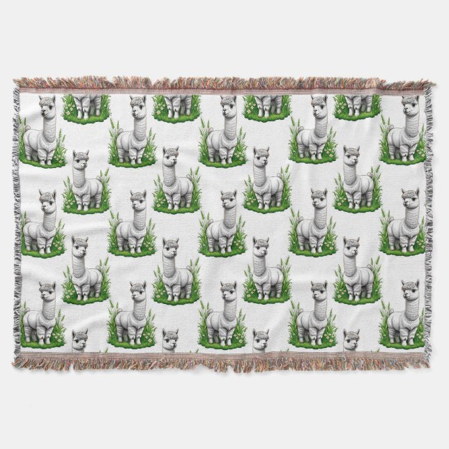 Camel Lama Alpaca Muster Design Decke (Vorderseite)