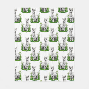 Camel Lama Alpaca Muster Design Fleecedecke