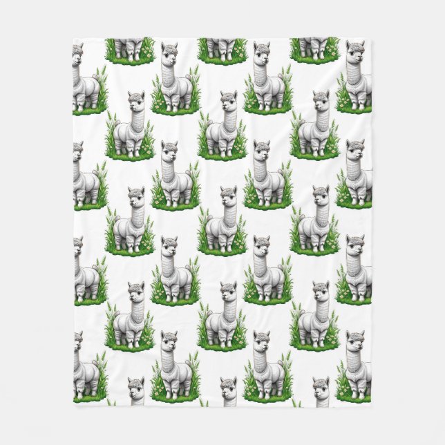 Camel Lama Alpaca Muster Design Fleecedecke (Vorderseite)