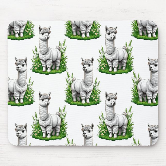 Camel Lama Alpaca Muster Design Mousepad (Vorne)