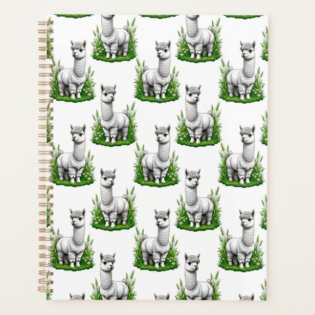 Camel Lama Alpaca Muster Design Planer (Vorderseite)