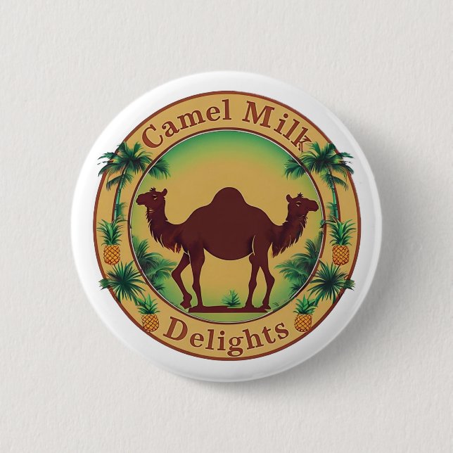 Camel Milk Delights-Tropical Camel Palm Pineapple Button (Vorderseite)