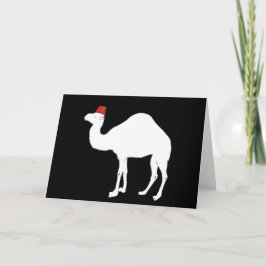 Camel mit einem Fez Feiertagskarte