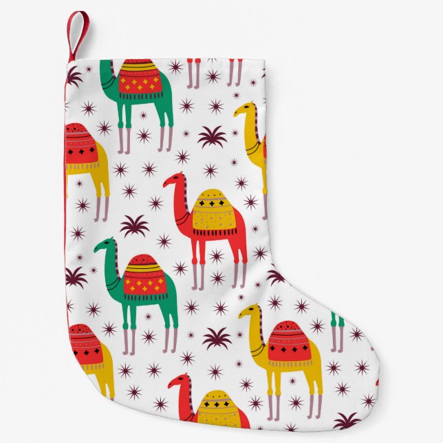Camel Muster flache Farbgestaltung Kleiner Weihnachtsstrumpf (Vorderseite)