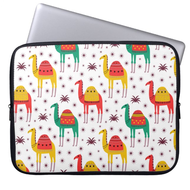 Camel Muster flache Farbgestaltung Laptopschutzhülle (Vorderseite)