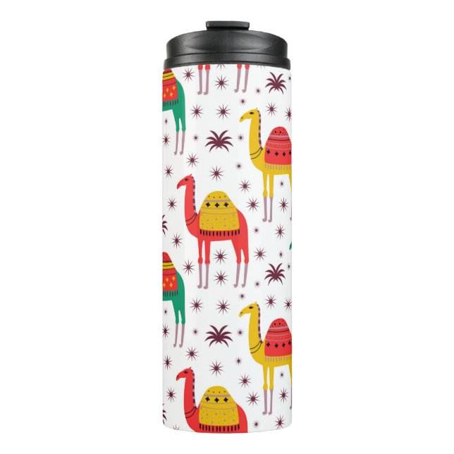 Camel Muster flache Farbgestaltung Thermosbecher (Vorderseite)