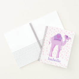 Camel niedliche Whimsy Girls mit lila rosa Namen Notizbuch