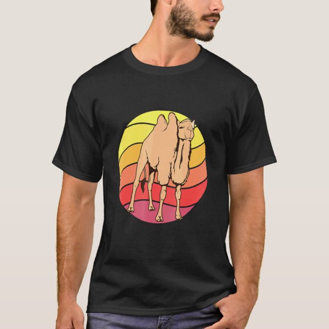 Camel Retro Sunset Camel Camels T-Shirt (Vorderseite)