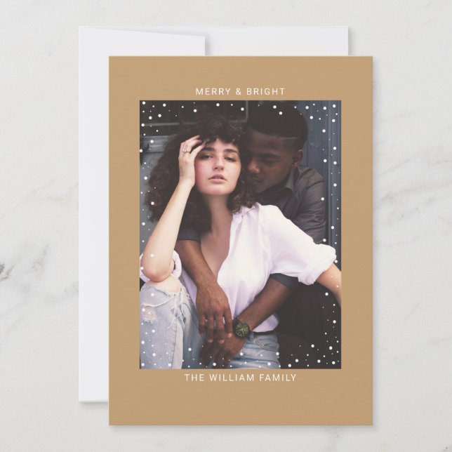 Camel Snowfall | Frohe Weihnachten mit Foto Einladung (Vorderseite)