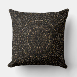 Camel Tan Mandala mit Elegant Symmetry Kissen