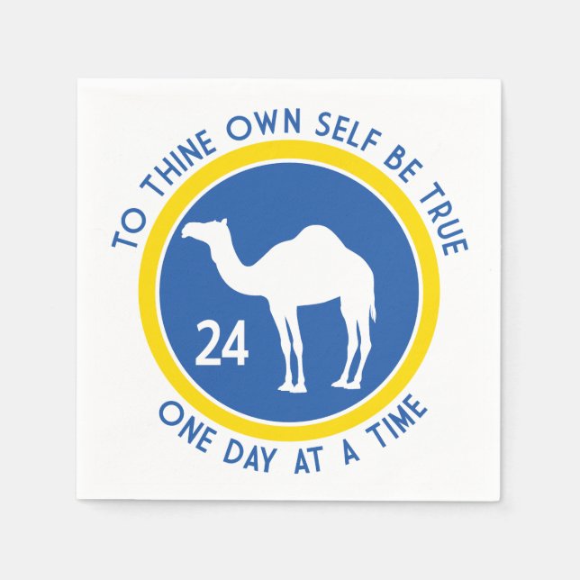 Camel To Thine Own Self | 12 Step Recovery Slogan Serviette (Vorderseite)