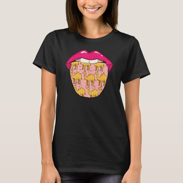 Camel Tongue Dromedary Camelid Camelhump Camelda T-Shirt (Vorderseite)