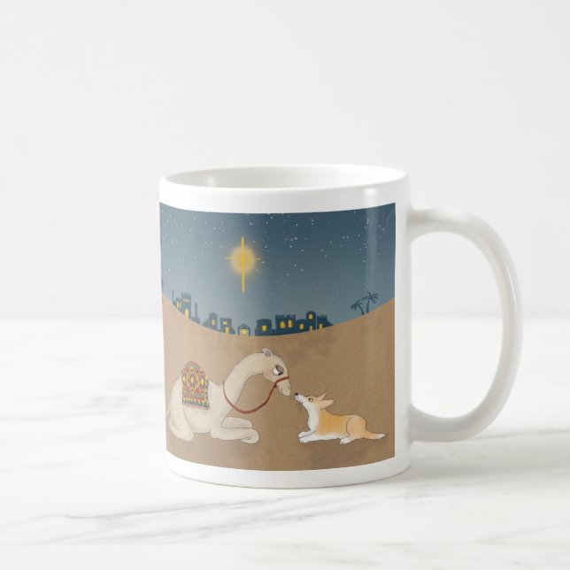 Camel und Corgi Weihnachten Tasse (Rechts)