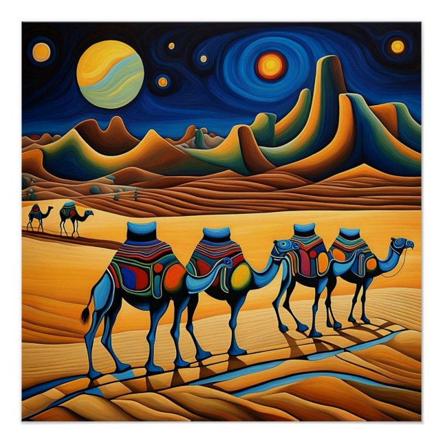 Camel-Zug nachts Poster (Vorderseite)
