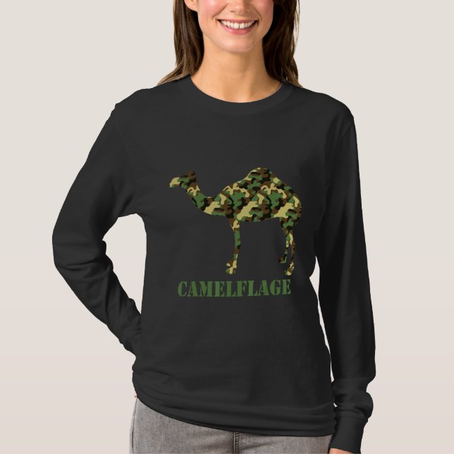 Camelflage I Camel Camouflaged Camouflage Pants Hu T-Shirt (Vorderseite)