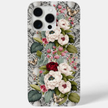 Camelias Lace and Butterflies Floral