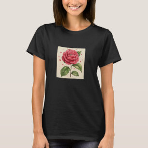 Camellia-Blume mit Herz um Boho Graphic T-Shirt