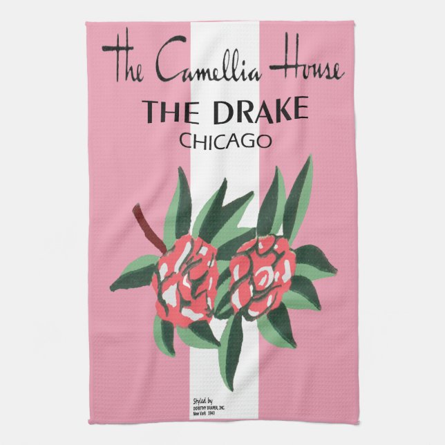 Camellia House, Drake Hotel, Chicago; 1940-1977 Geschirrtuch (Vertikal)