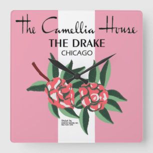 Camellia House, Drake Hotel, Chicago; 1940-1977 Quadratische Wanduhr