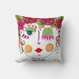 Camellia - Sinti und Roma Garden Girl Cotton Pillo Kissen