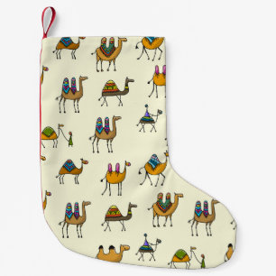 Camels Caravan Dekoration Nahtloses Muster Kleiner Weihnachtsstrumpf